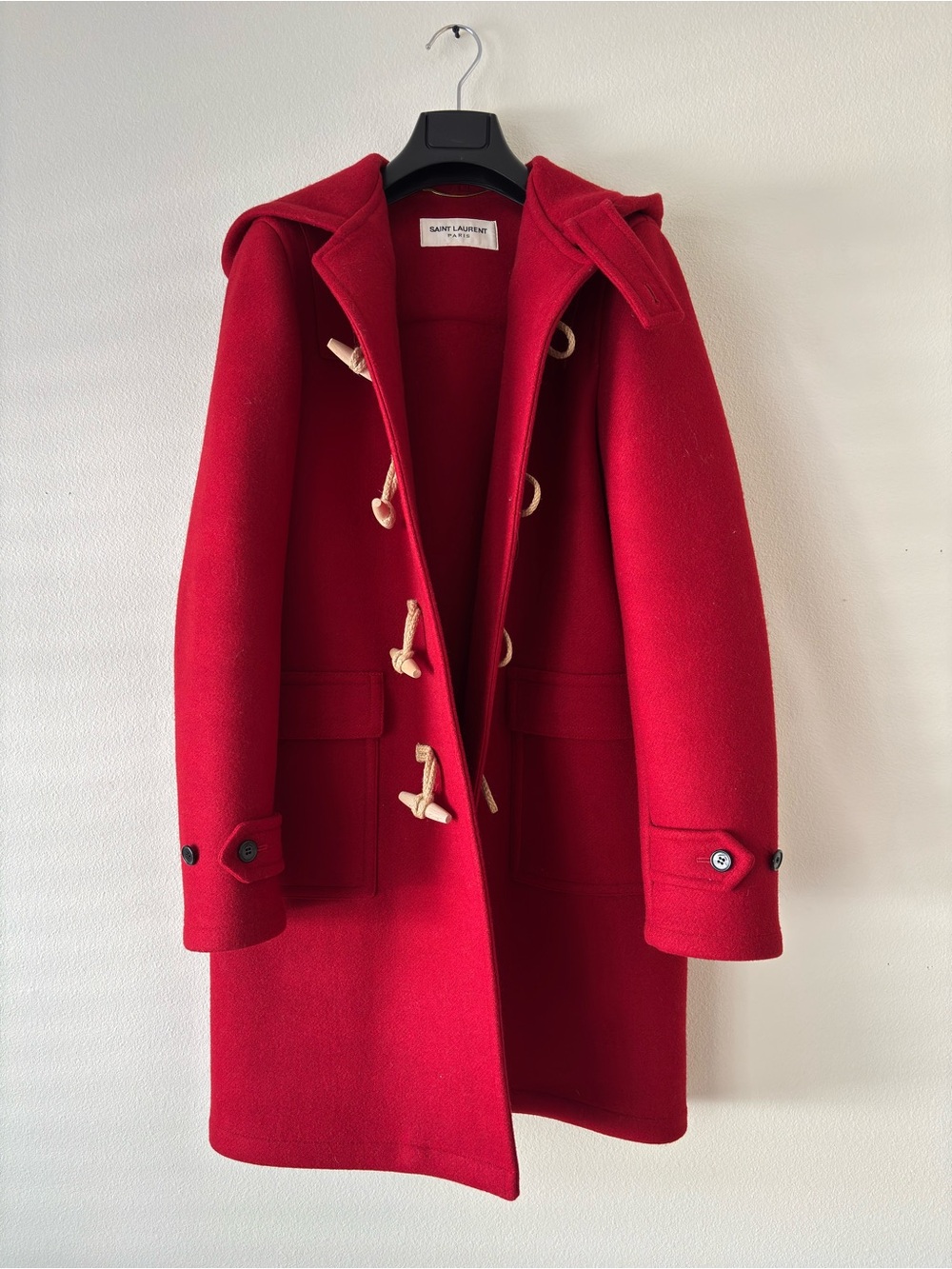 Saint Laurent AW14 Red Wool Duffle Coat